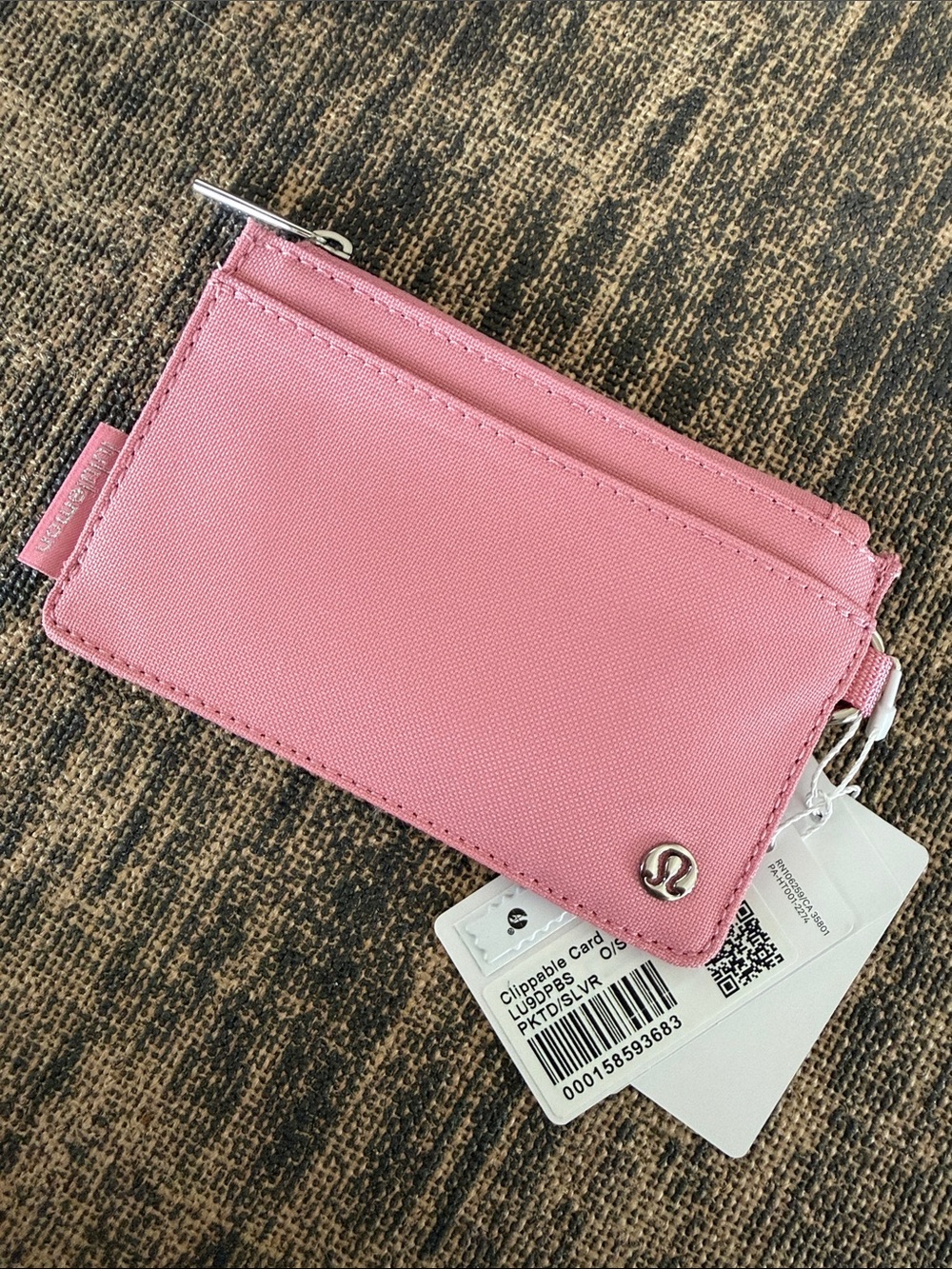lululemon athletica Pink Zip Card Holder Wallet